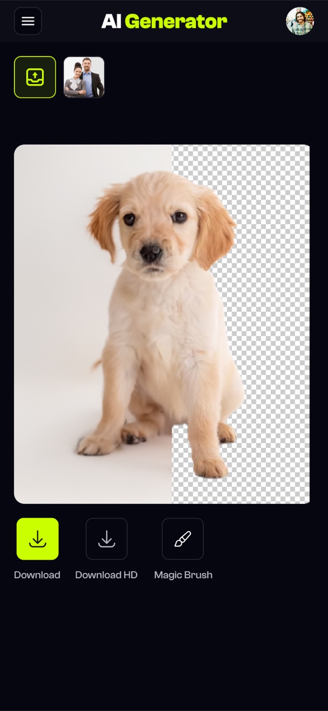 Background remover result — dog cutout
