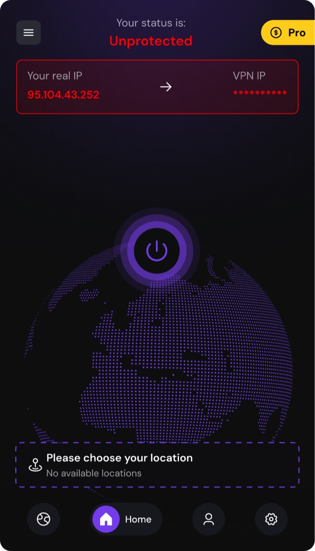 Browser widget — disconnected state