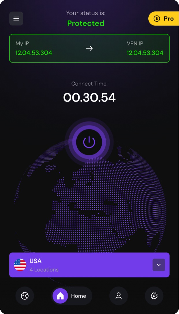Browser widget — connected state